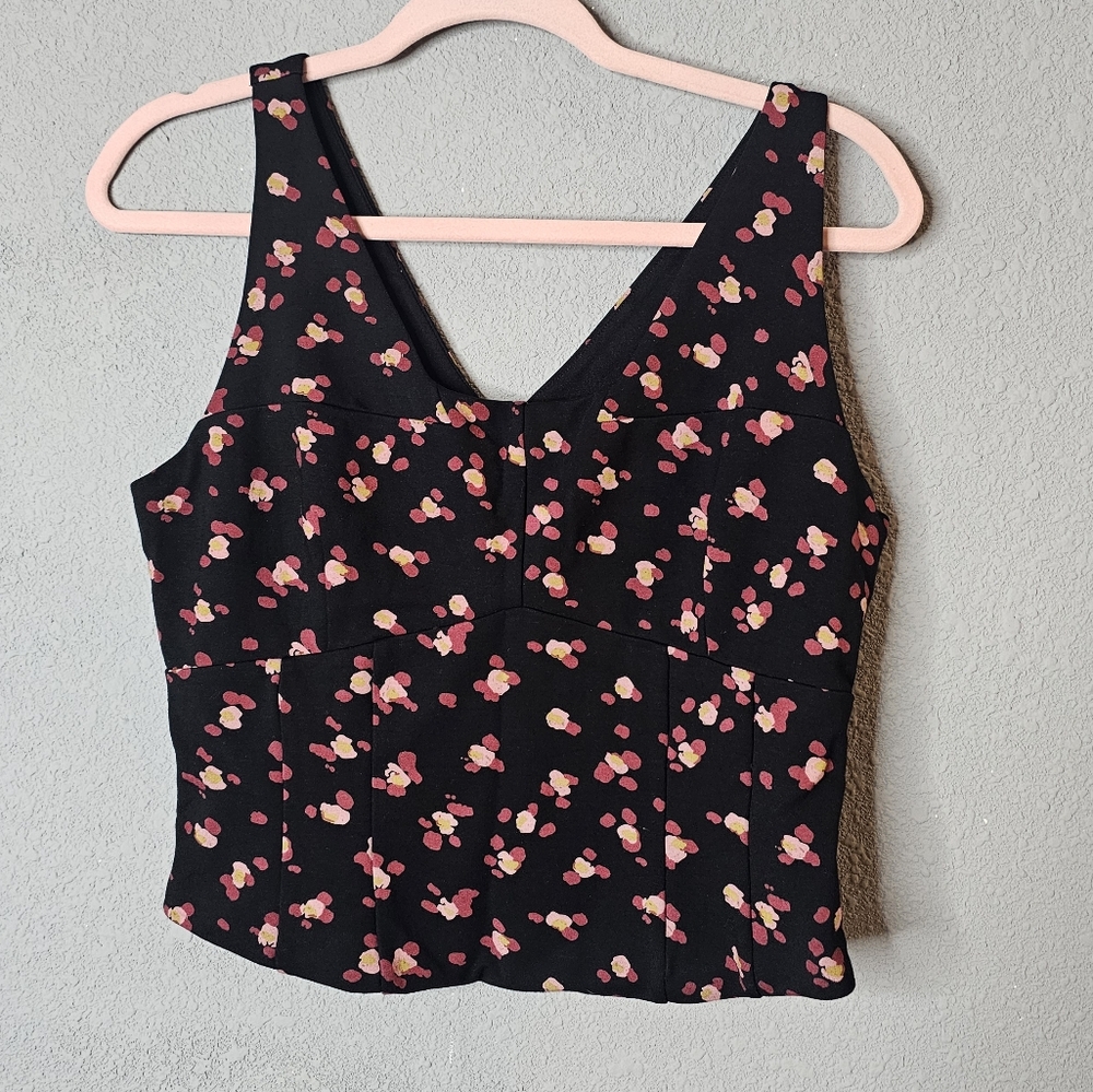 Cabi Lean Tank Top Womens M Medium Corset Style Romantic Feminine 4207 Black